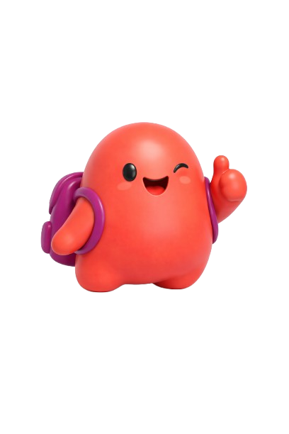 Yuno mascot excited with thumbs up